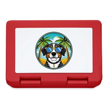 Entlebucher Sennenhund Rasse Cartoon Sonnenbrille - Brotdose - Rot - Vorne