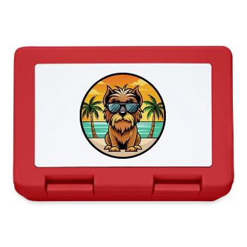 Belgische Griffon Hunderasse Cartoon Sonnenbrille Strand - Brotdose - Rot - Vorne