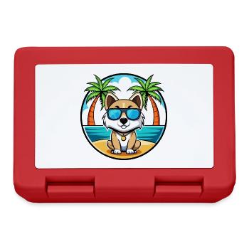 Akbash Dog Breed Cartoon Sunglasses Beach - Lunchbox - red - Front