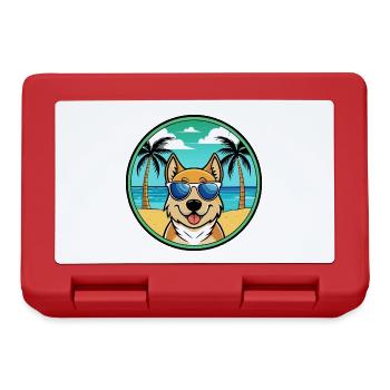 Slovensky Kopov Hunderasse Cartoon Sonnenbrille Strand - Brotdose - Rot - Vorne