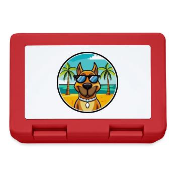 Serbischer Windhund Rasse Cartoon Sonnenbrille Strand - Brotdose - Rot - Vorne