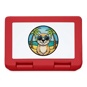 Seskar phoque chien race dessin animé lunettes de soleil plage - Boîte à goûter - rouge - Devant