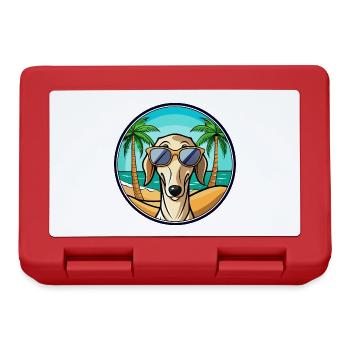 Saluki Dog Breed Cartoon Sunglasses Beach - Lunchbox - red - Front