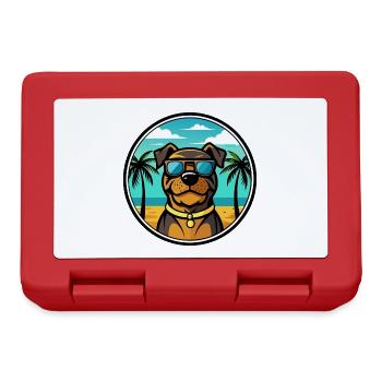Rottweiler Chien Race Dessin Animé Lunettes De Soleil Plage - Boîte à goûter - rouge - Devant