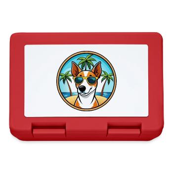 Glatte Foxterrier Hunderasse Cartoon Sonnenbrille - Brotdose - Rot - Vorne