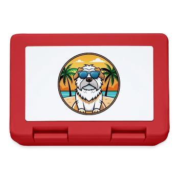 Pyrenäen-Mastiff-Hunderasse Cartoon-Sonnenbrille Strand - Brotdose - Rot - Vorne