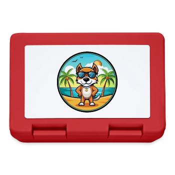 Pointer Dog Breed Cartoon Sunglasses Beach - Lunchbox - red - Front