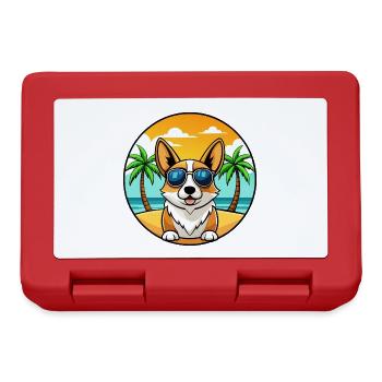 Pembroke Welsh Corgi Hunderasse Cartoon Sonnenbrille - Brotdose - Rot - Vorne