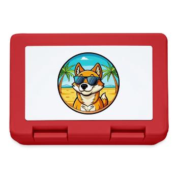 Neuguinea Singende Hunderasse Cartoon Sonnenbrille - Brotdose - Rot - Vorne
