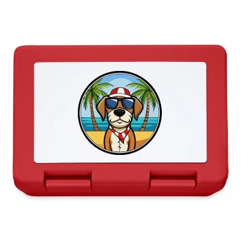 Französische Tricolor Hound Rasse Cartoon Sonnenbrille - Brotdose - Rot - Vorne