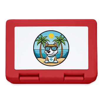 Argentino Chien Race Dessin Animé Lunettes De Soleil Plage - Boîte à goûter - rouge - Devant