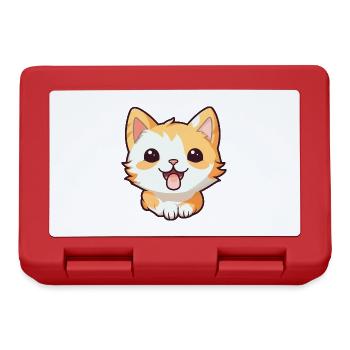 Pixie Bob Katze Cartoon Aquarell Illustration - Brotdose - Rot - Vorne