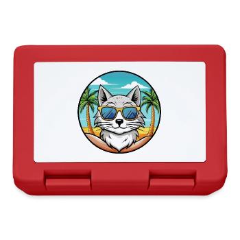 Lunettes de soleil de plage de race de chat angora turc - Boîte à goûter - rouge - Devant