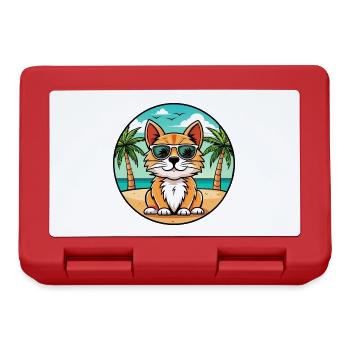 Lunettes de soleil de dessin animé de race de chat à poil long allemand plage - Boîte à goûter - rouge - Devant