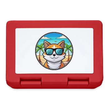 Lunettes de soleil de dessin animé de race de chat calicot dilué plage - Boîte à goûter - rouge - Devant