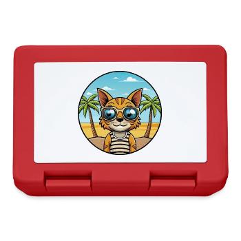 Ocicat Breed Cartoon Sonnenbrille Strand - Brotdose - Rot - Vorne