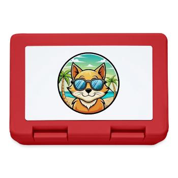 Donskoy Katzenrasse Cartoon Sonnenbrille Strand - Brotdose - Rot - Vorne