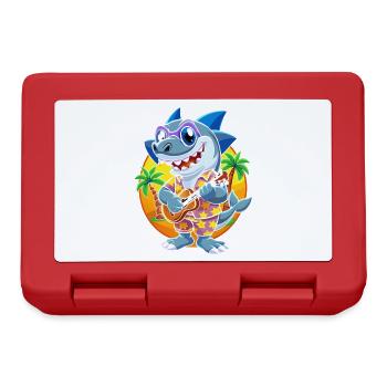 Funny Shark Cartoon Summer Beach Sunglasses Guitar - Lunchbox - red - Front