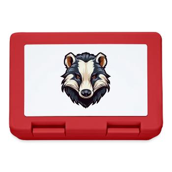 Dachs bunte Aquarell-Karikatur Kawaii Tier - Brotdose - Rot - Vorne