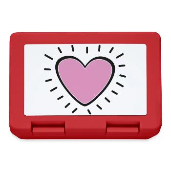 Pastel Pink Heart Radiant Charm - Lunchbox - red - Front