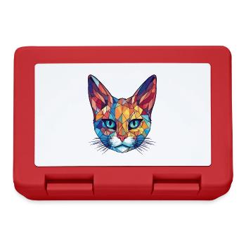 Pixie Bob Katze Bunte Aquarell Haustier Illustration - Brotdose - Rot - Vorne