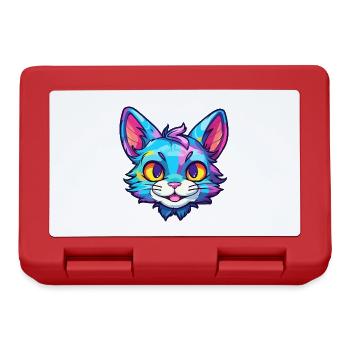 Pixie Bob Katze Rasse Aquarell Cartoon Kawaii Haustier - Brotdose - Rot - Vorne