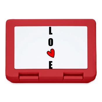 ICH LIEBE DICH. ICH LIEBE DICH. LIEBE. LIEBE. HERZ. - Brotdose - Rot - Vorne