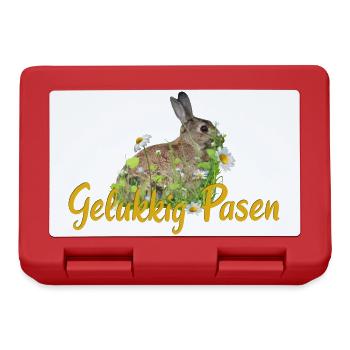 gelukkig pasen Frohe Ostern - Brotdose - Rot - Vorne