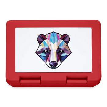 Dachs Buntes Aquarell Tier Haustier Illustration - Brotdose - Rot - Vorne