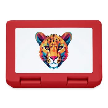 Gepard bunte Aquarell-Tier-Illustration - Brotdose - Rot - Vorne