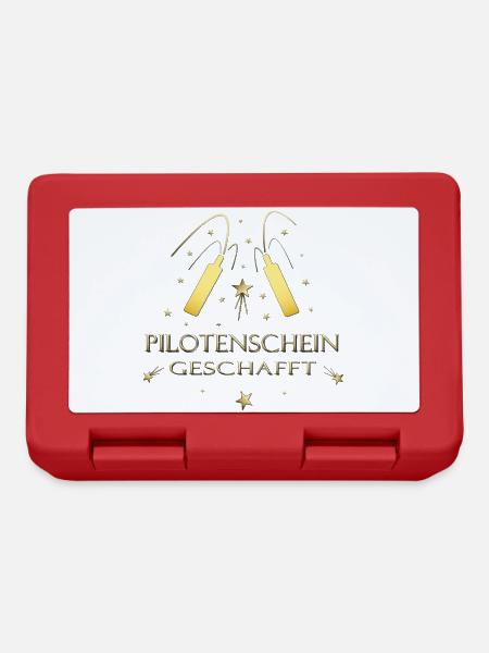 Pilotenschein Pilot Pilotenausbildung PPL - Brotdose - Rot