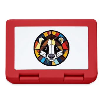 Dachs Buntes Aquarell Tier Haustier Illustration - Brotdose - Rot - Vorne