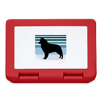 Belgischer Schäferhund Groenendael Hund Silhouette Retro - Brotdose - Rot - Vorne