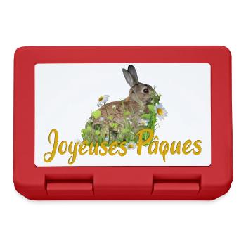 Joyeuses Paques Frohe Ostern - Brotdose - Rot - Vorne