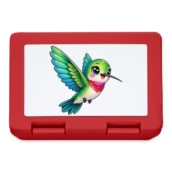Kawaii Kolibri – Kleiner schillernder Flugkünstler - Brotdose - Rot - Vorne