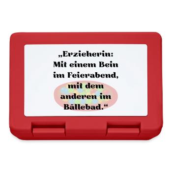 Kita Tasse für Erzieherin – Kindergarten Spruch  - Brotdose - Rot - Vorne