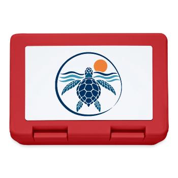Sonnenschildkröte auf Wellen - Brotdose - Rot - Vorne