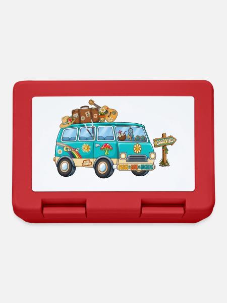 70er Camper Wohnmobil - Brotdose - Rot