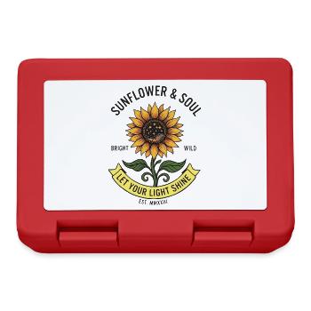Sonnenblume Sunflower LET YOR LIGHT SHINE - Brotdose - Rot - Vorne