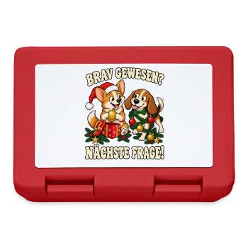 Hundeliebhaber Geschenkidee Weihnachten  - Brotdose - Rot - Vorne