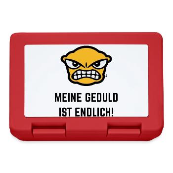 Meine Geduld Ist Endlich! (Emoticon / POS 3C Gold) - Brotdose - Rot - Vorne