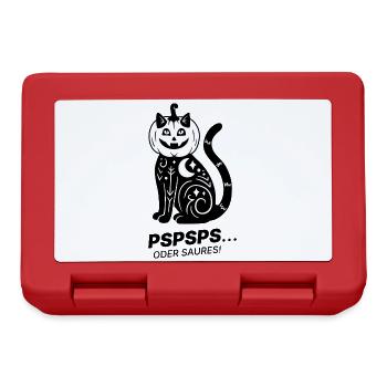 Pspsps oder Saures – Schwarze Katze Halloween - Brotdose - Rot - Vorne