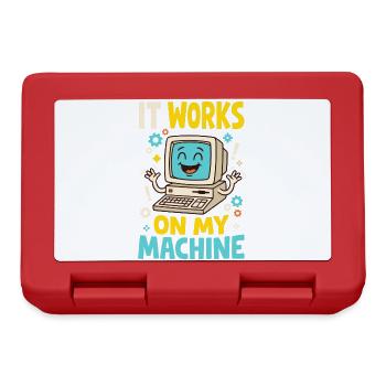 Programmiererhumor – It Works on My Machine - Brotdose - Rot - Vorne