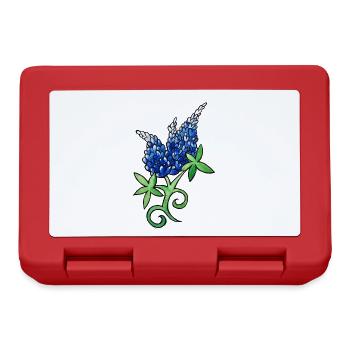 Blaue Lupinen-Aquarellblüte - Brotdose - Rot - Vorne