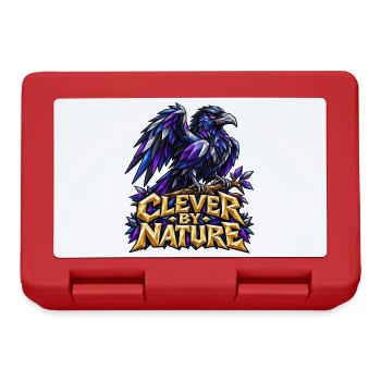 Clever by Nature Rabe Low Poly T-Shirt Rabenkrähe - Brotdose - Rot - Vorne