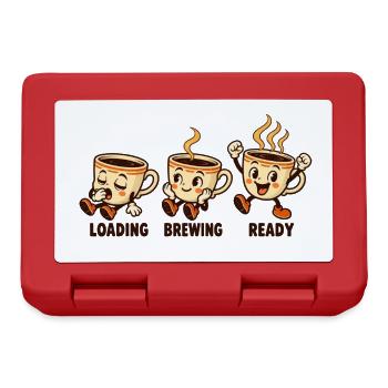 Aufbrühbereite Retro-Kaffeetassen werden geladen - Brotdose - Rot - Vorne