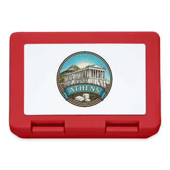 Athen Griechenland Reiseabzeichen Parthenon Souvenir - Brotdose - Rot - Vorne