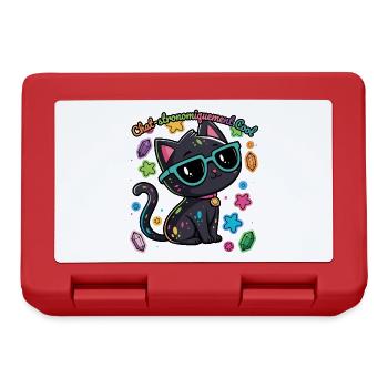 Regenbogen-Astronomen-Katzen-Humor - Brotdose - Rot - Vorne