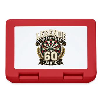 LEGENDE AM DARTBOARD 60 JAHRE Darts Geburtstag - Brotdose - Rot - Vorne