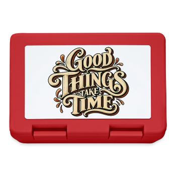 Good Things Take Time – Vintage Typografie - Brotdose - Rot - Vorne